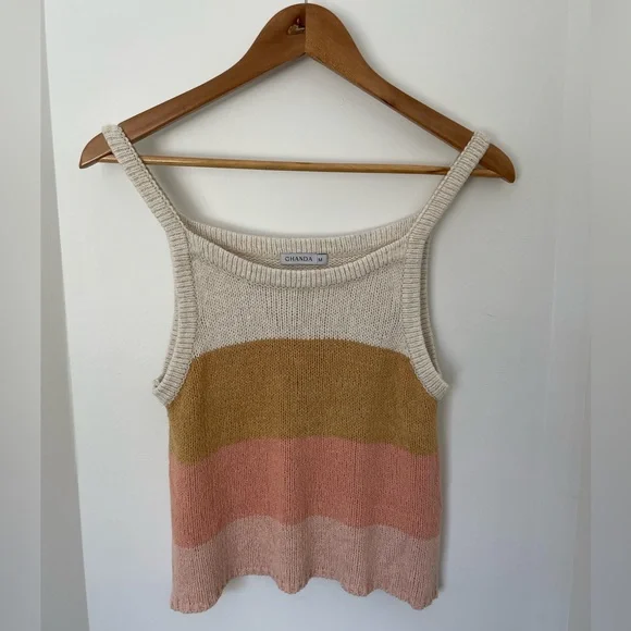 GHANDA knit singlet top size Medium - Picture 1 of 3